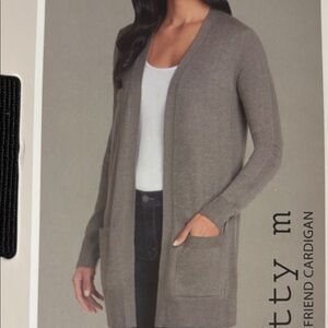 Matty M Women's Heather Olive Boyfriend Cardigan Sweater